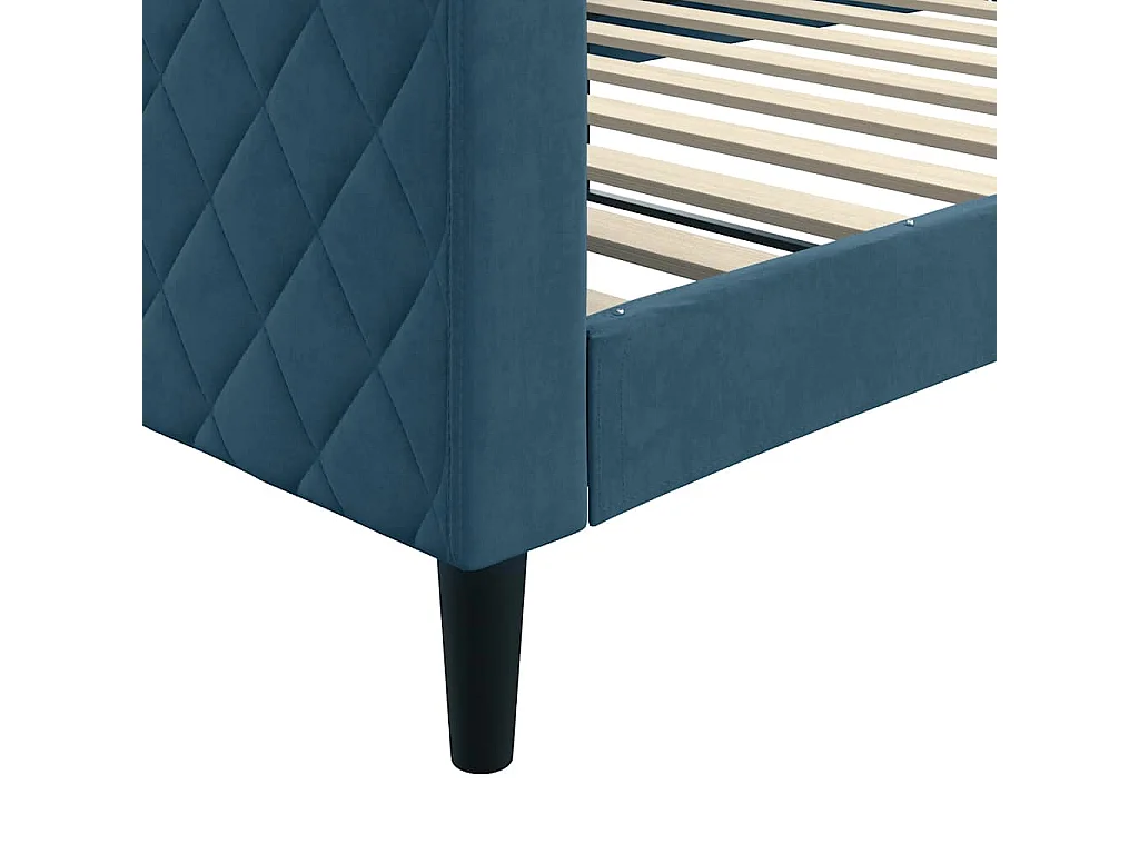 Lit de repos sans matelas bleu 100x200 cm velours