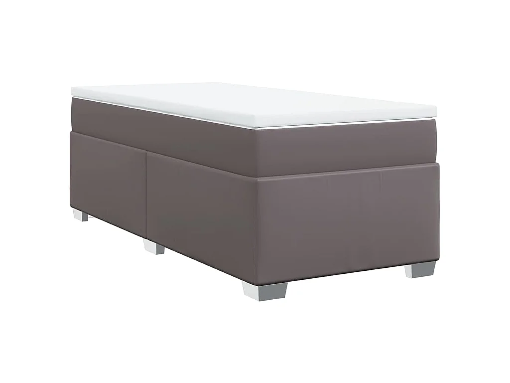 Giroletto a Molle con Materasso Grigio 100x200 cm in Similpelle