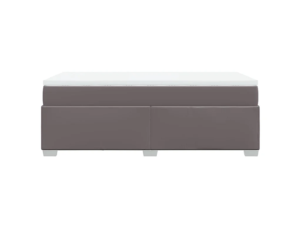 Giroletto a Molle con Materasso Grigio 100x200 cm in Similpelle