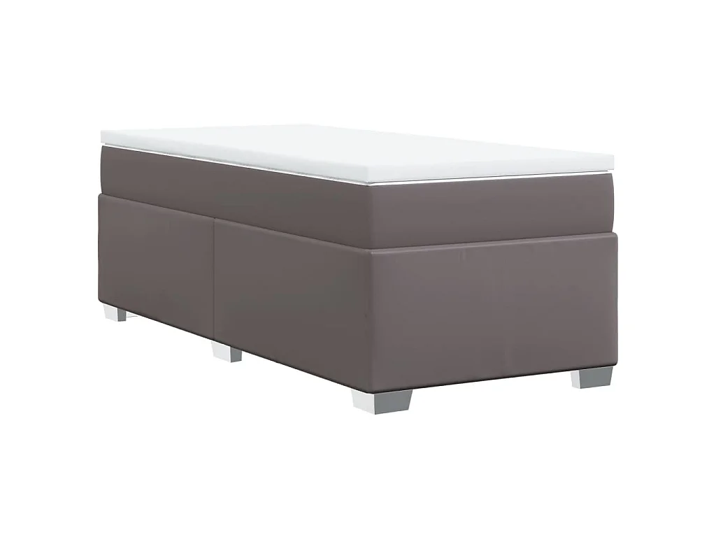 Giroletto a Molle con Materasso Grigio 100x200 cm in Similpelle