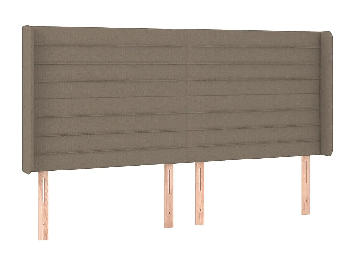 Sommier à lattes de lit matelas et LED Taupe 160x200 cm Tissu