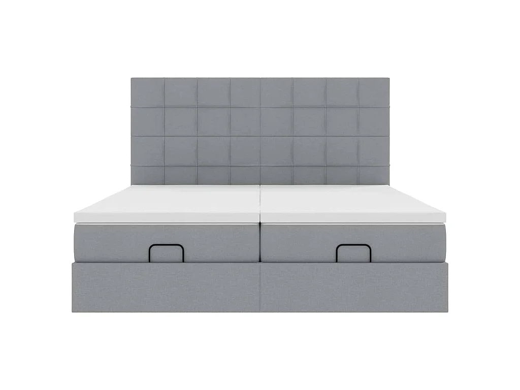 Estructura de cama otomana colchones tela gris claro 160x200cm