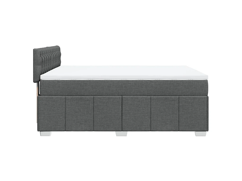 Cama box spring con colchón tela gris oscuro 160x200 cm
