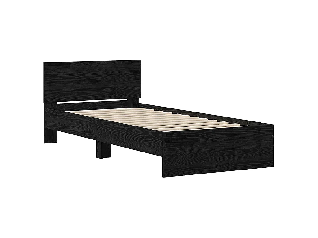 Struttura letto con testata Rovere Nero 90 x 200 cm