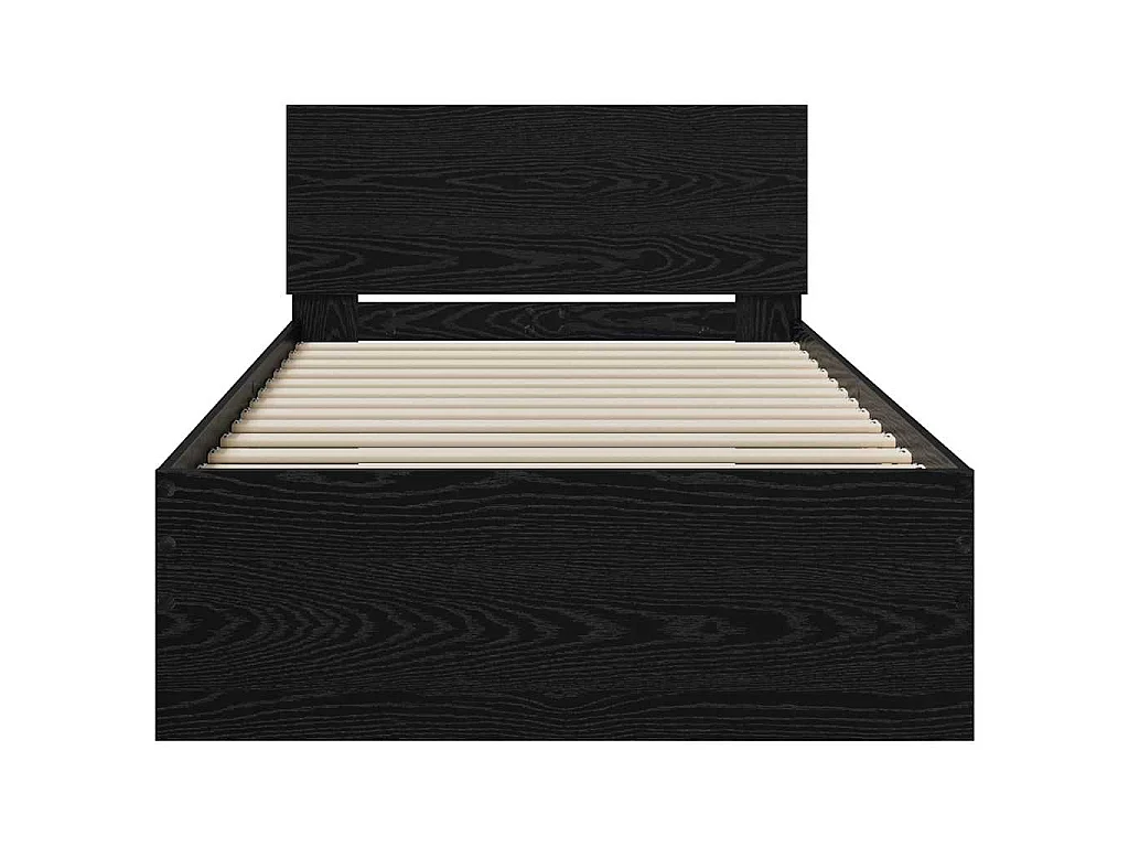 Struttura letto con testata Rovere Nero 90 x 200 cm