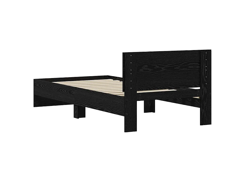 Struttura letto con testata Rovere Nero 90 x 200 cm