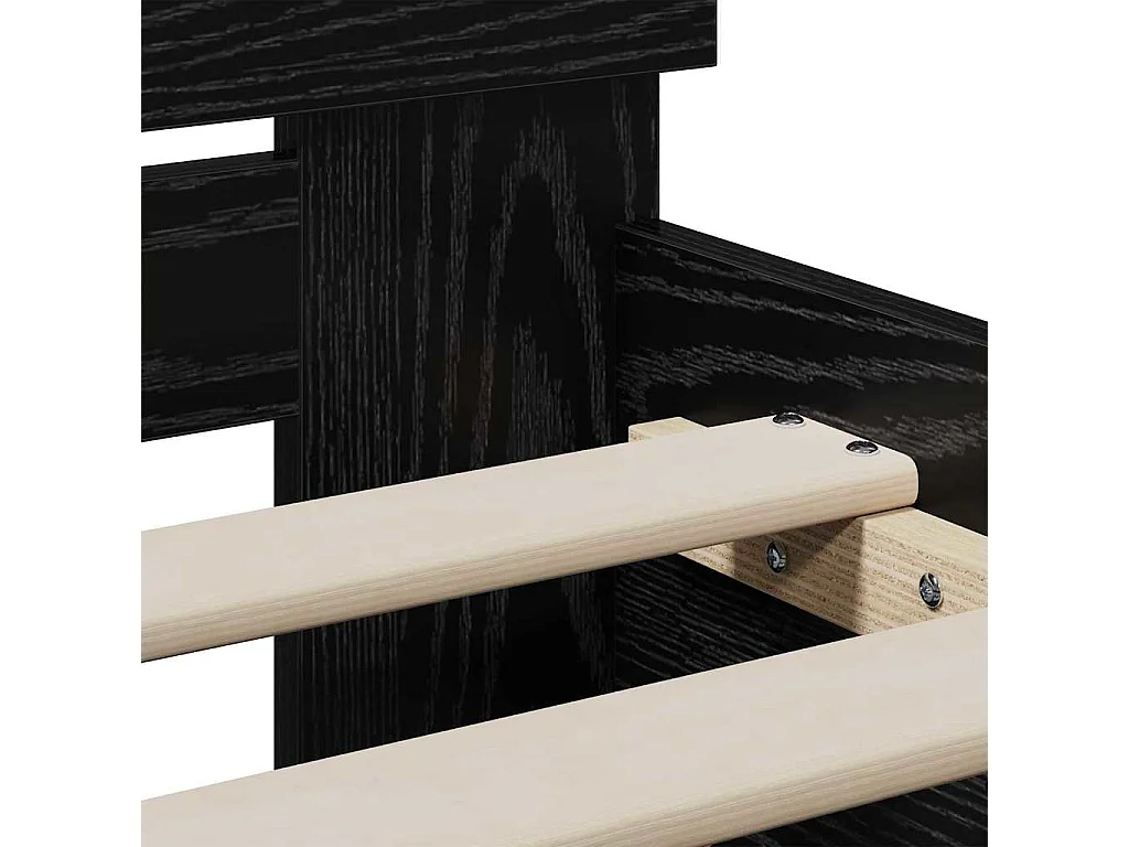 Struttura letto con testata Rovere Nero 90 x 200 cm