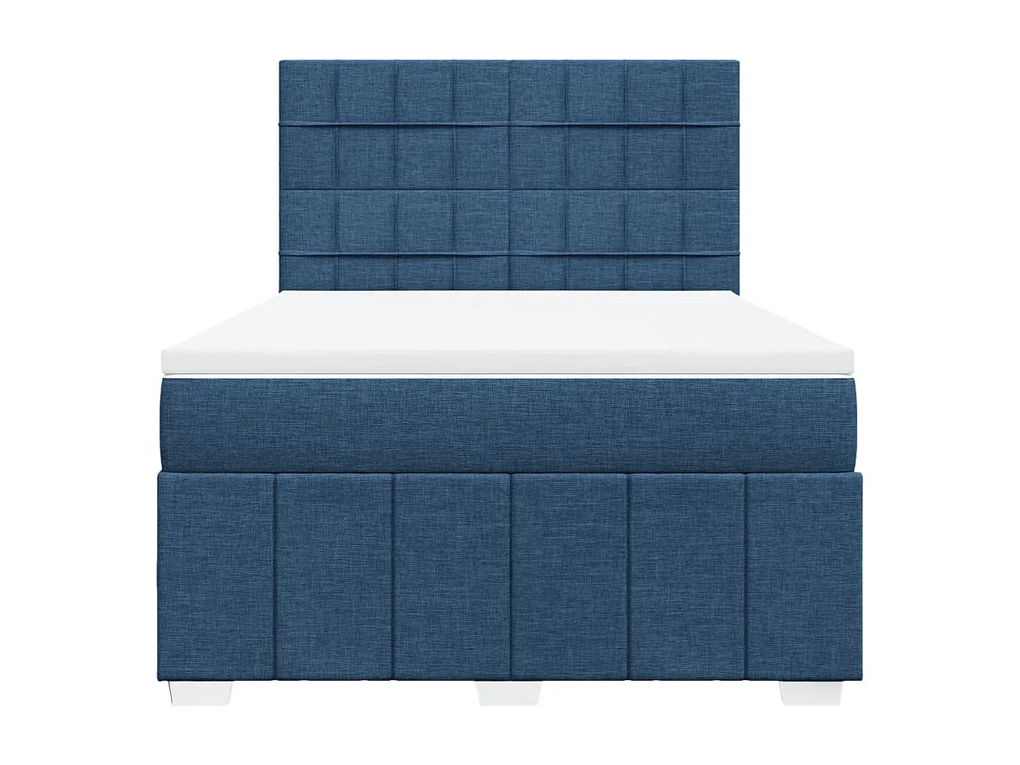 Cama com molas/colchão 160x200 cm tecido azul