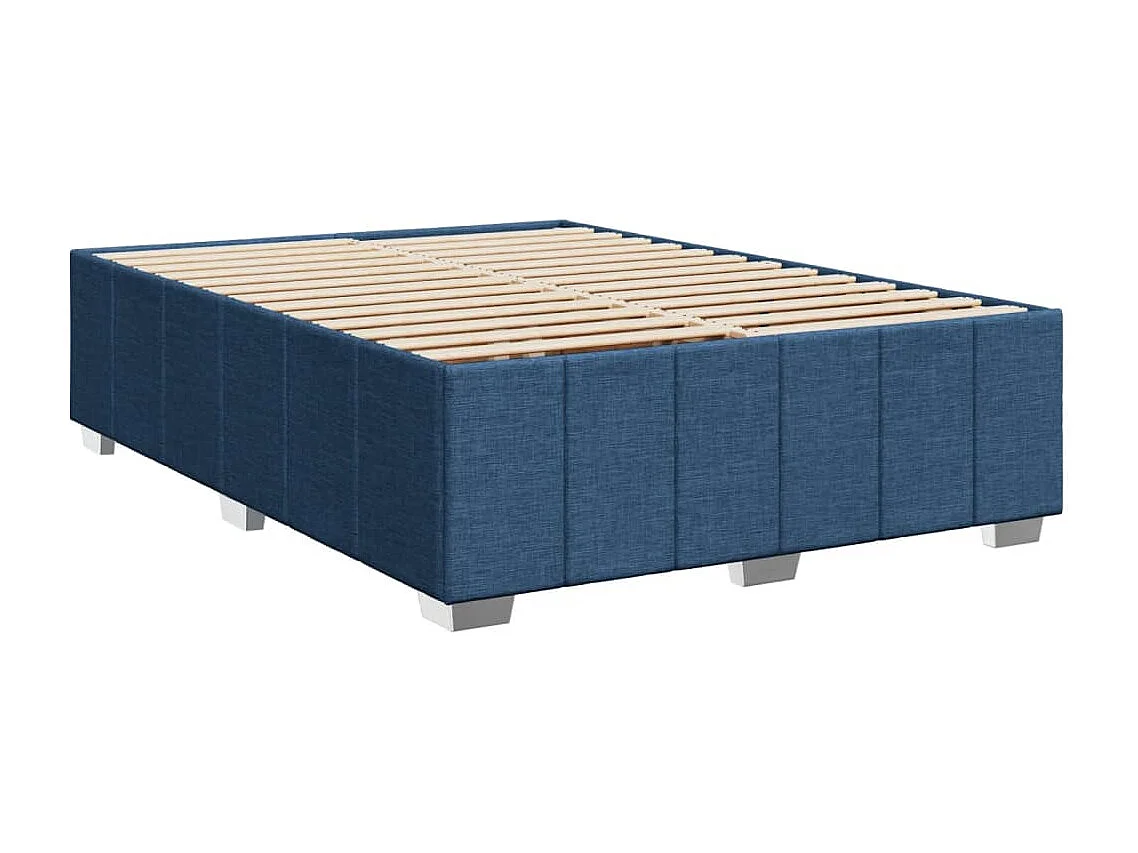 Cama com molas/colchão 160x200 cm tecido azul