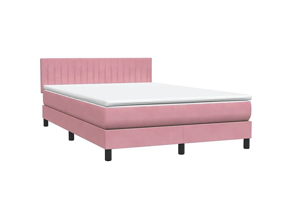 Boxspringbett mit Matratze Rosa 140x210 cm Samt