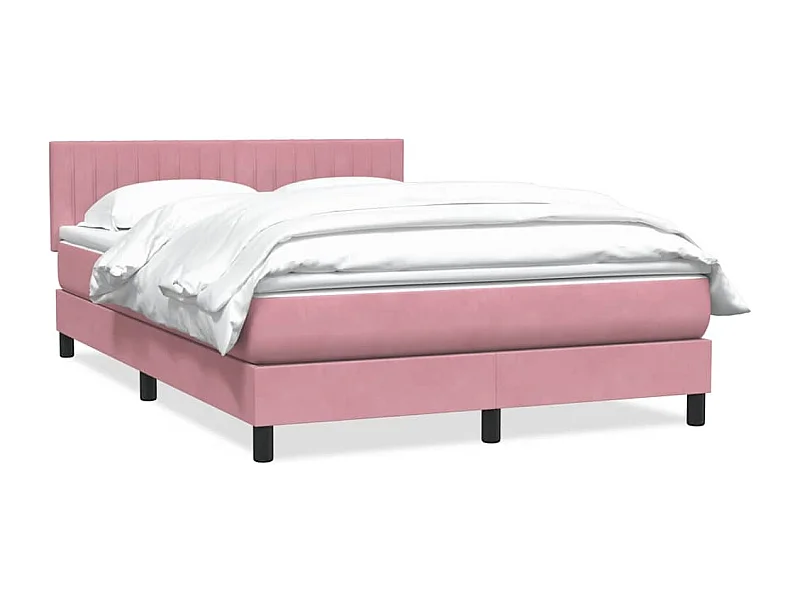 Boxspringbett mit Matratze Rosa 140x210 cm Samt