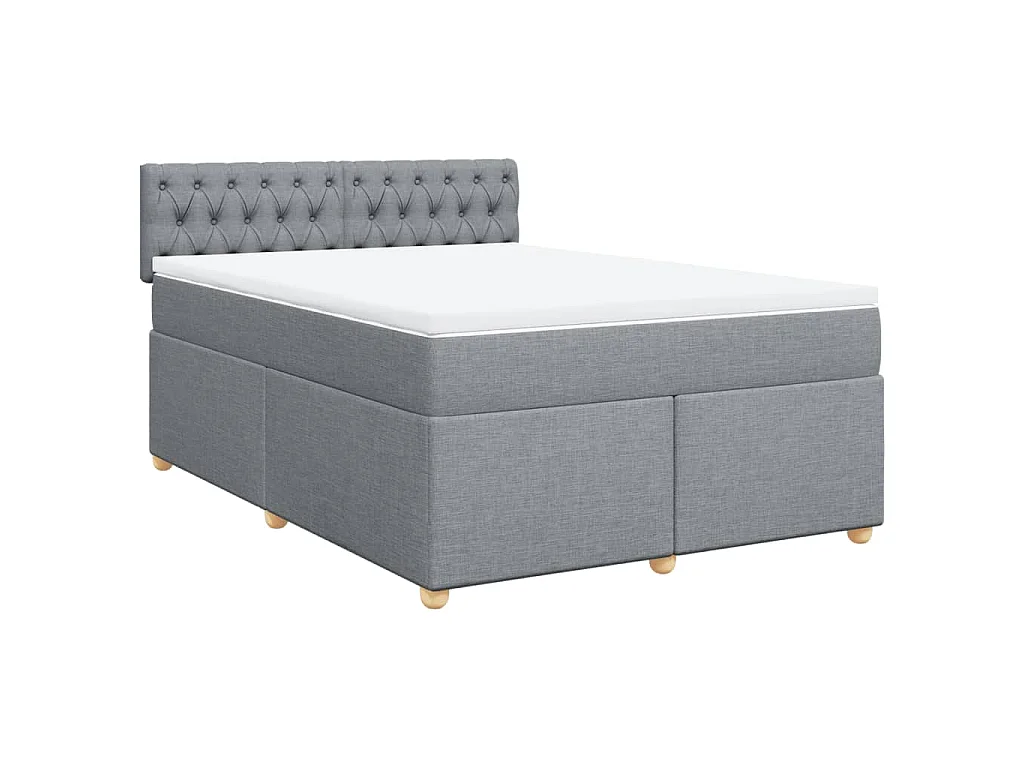 Giroletto a Molle con Materasso Grigio Chiaro 140x200cm Tessuto