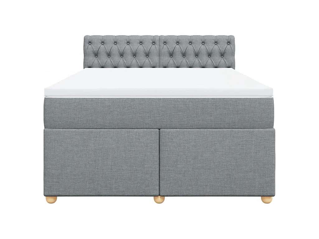 Giroletto a Molle con Materasso Grigio Chiaro 140x200cm Tessuto