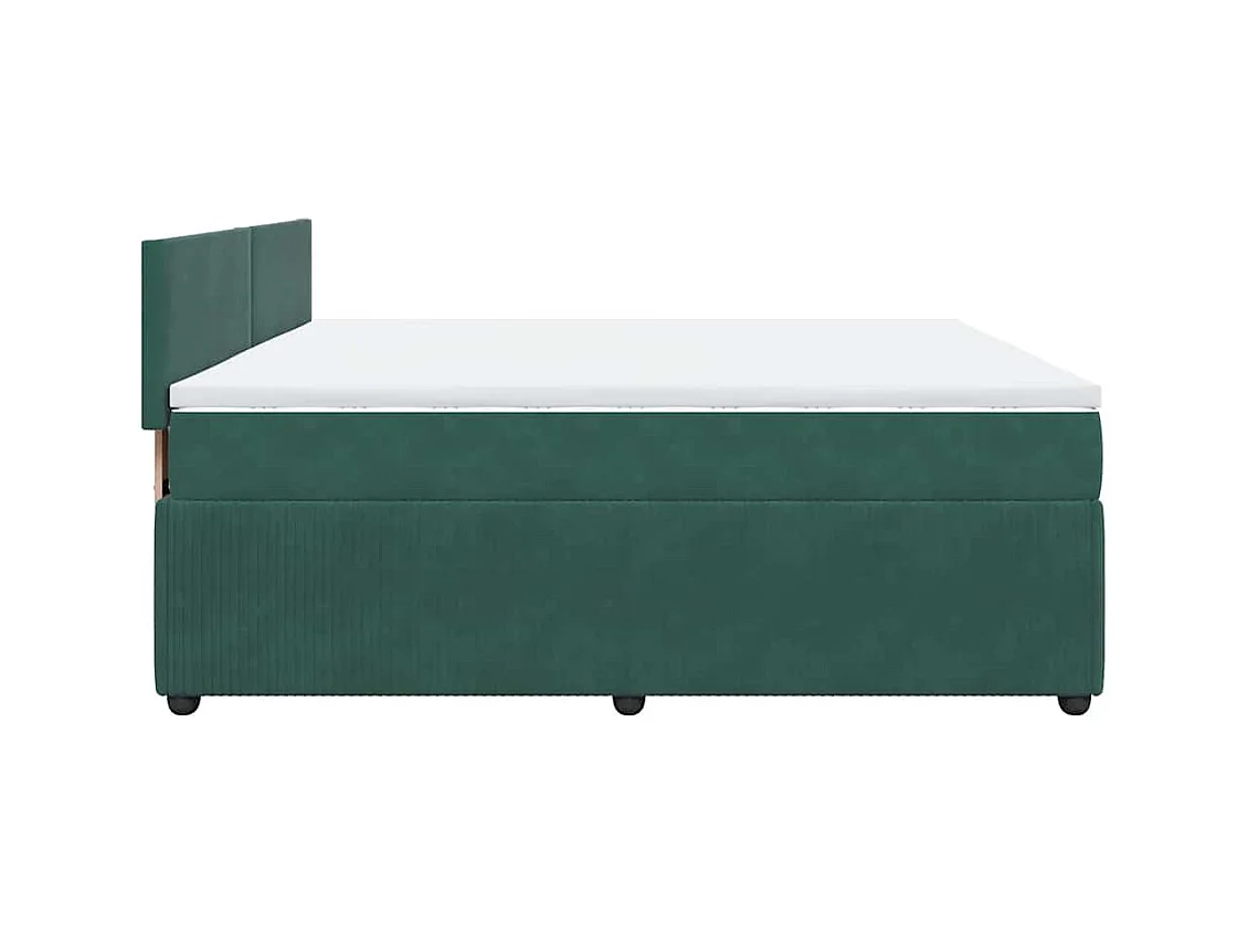 Sommier à lattes de lit et matelas Vert foncé 180x200cm Velours