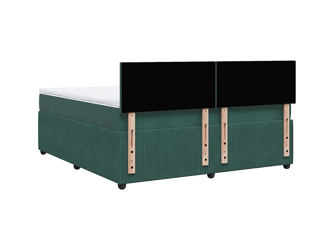 Sommier à lattes de lit et matelas Vert foncé 180x200cm Velours