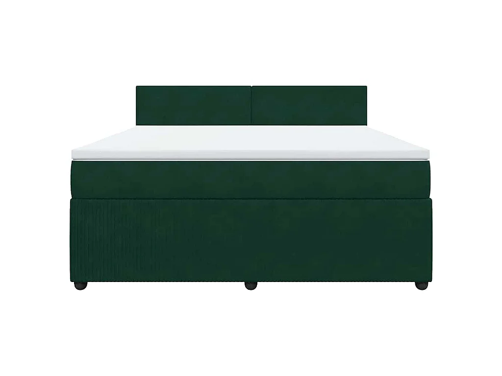 Sommier à lattes de lit et matelas Vert foncé 180x200cm Velours