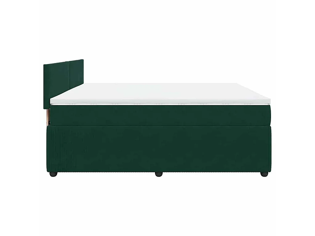 Sommier à lattes de lit et matelas Vert foncé 180x200cm Velours