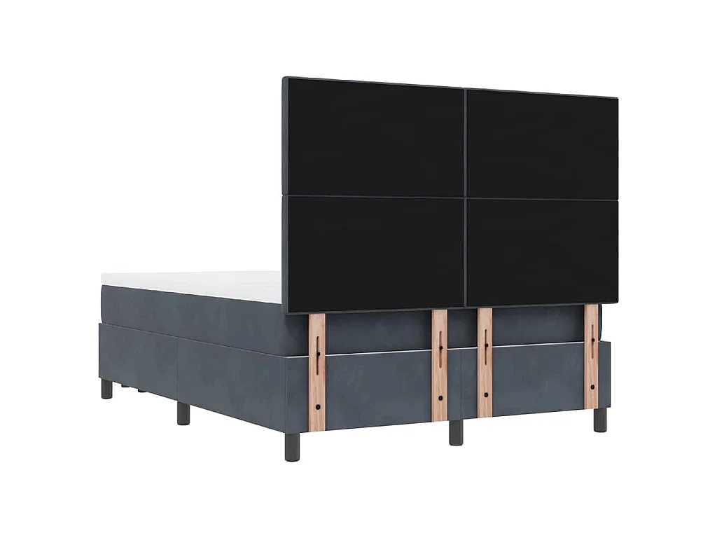 Letto a molle con cuscino Grigio scuro 200 x 160 cm Velluto