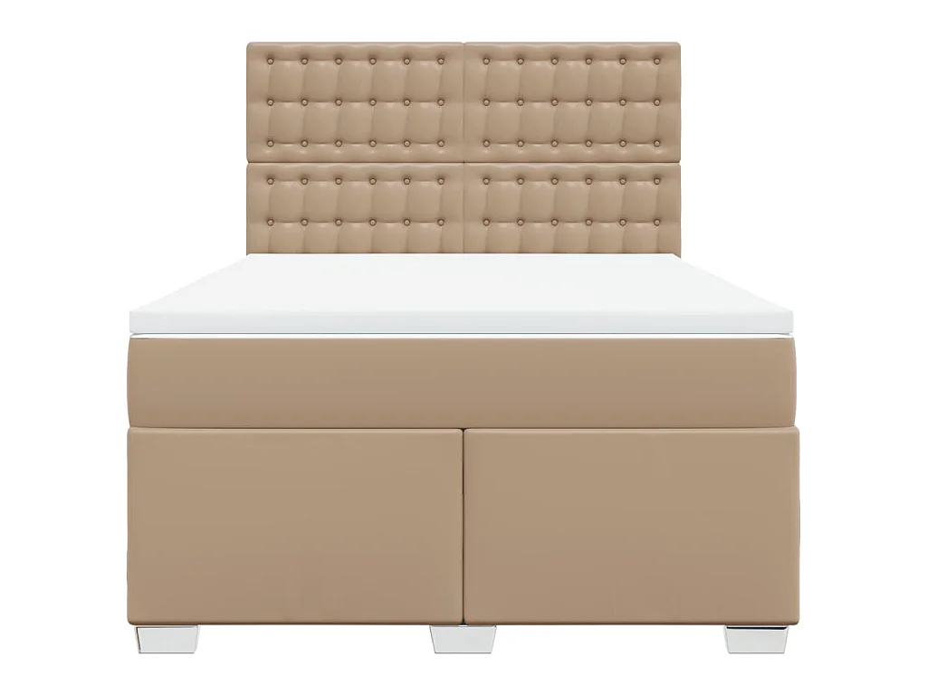 Boxspringbett Matratze Cappuccino-Braun 140x190cm Kunstleder