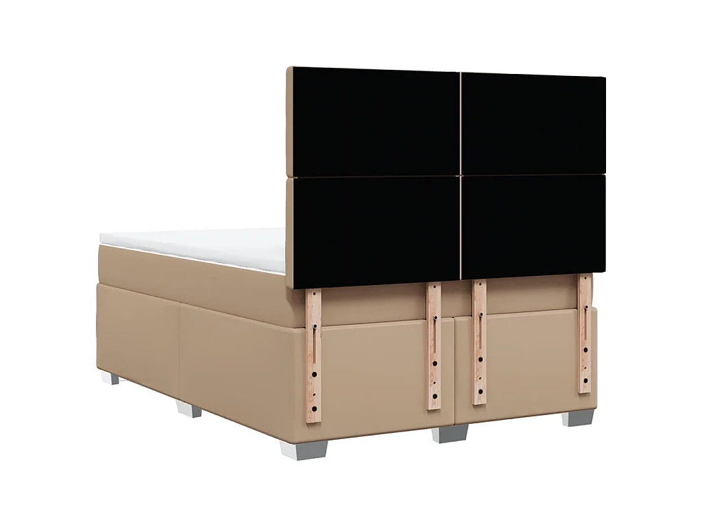 Boxspringbett Matratze Cappuccino-Braun 140x190cm Kunstleder