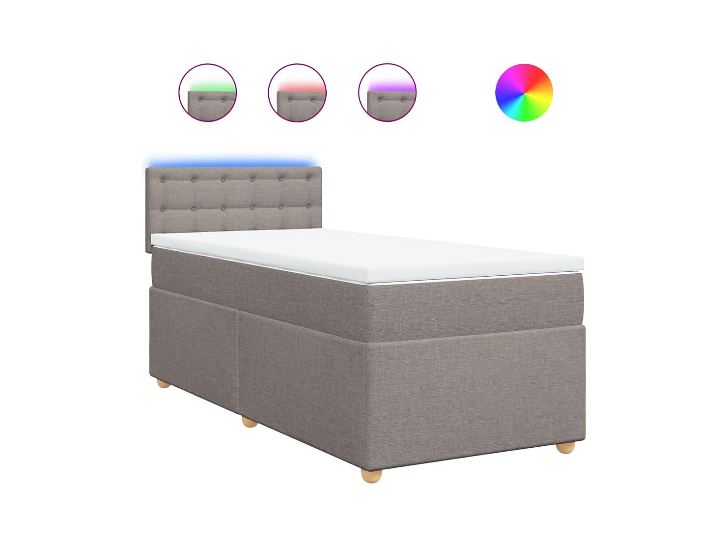 Boxspringbett mit Matratze Taupe 100x200 cm Stoff