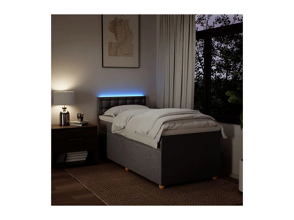 Boxspringbett mit Matratze Taupe 100x200 cm Stoff