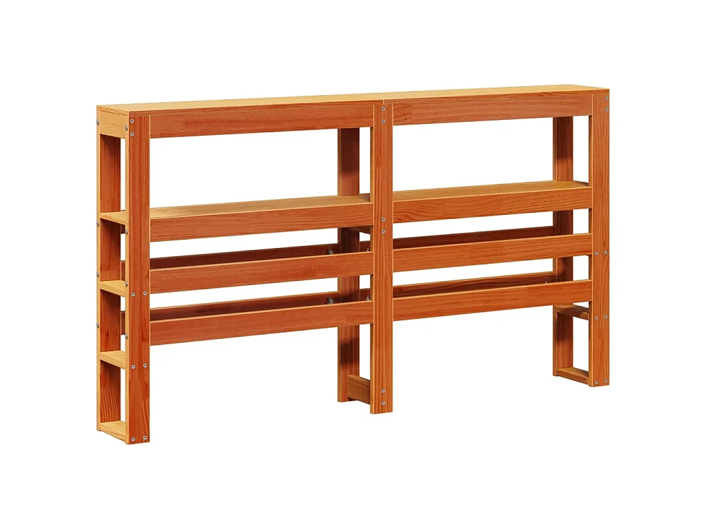 Cama sem colchão 140x190 cm pinho maciço castanho-mel