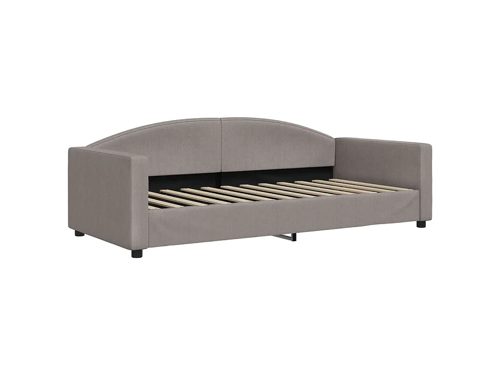 Divano Letto Estraibile con Cassetti Tortora 90x200 cm Tessuto