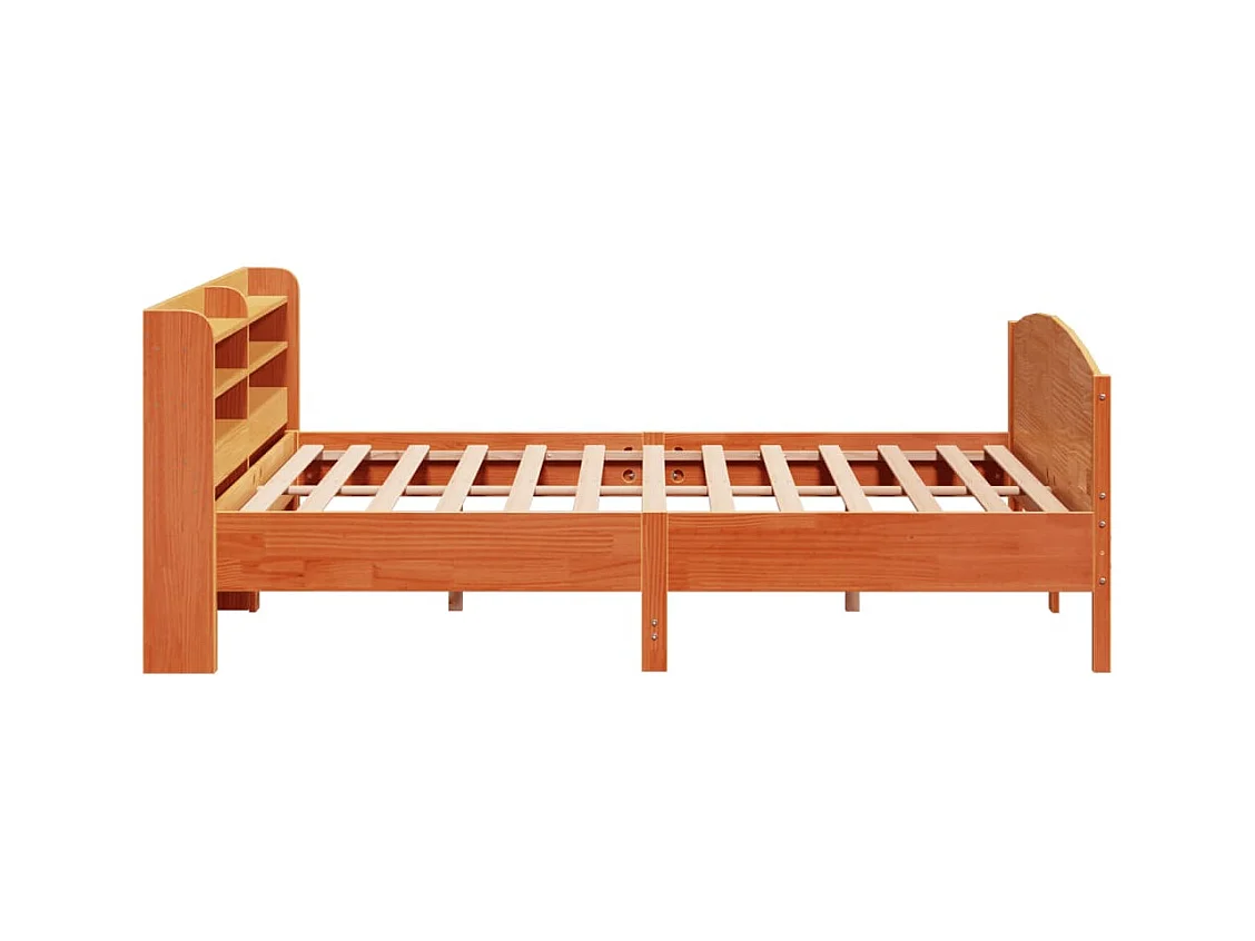 Cadre de lit sans matelas cire marron 180x200cm bois pin massif