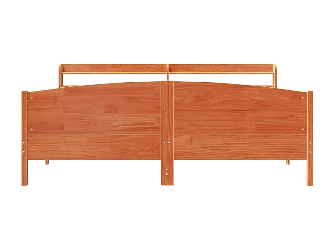 Bedframe zonder matras massief grenenhout wasbruin 180x200 cm