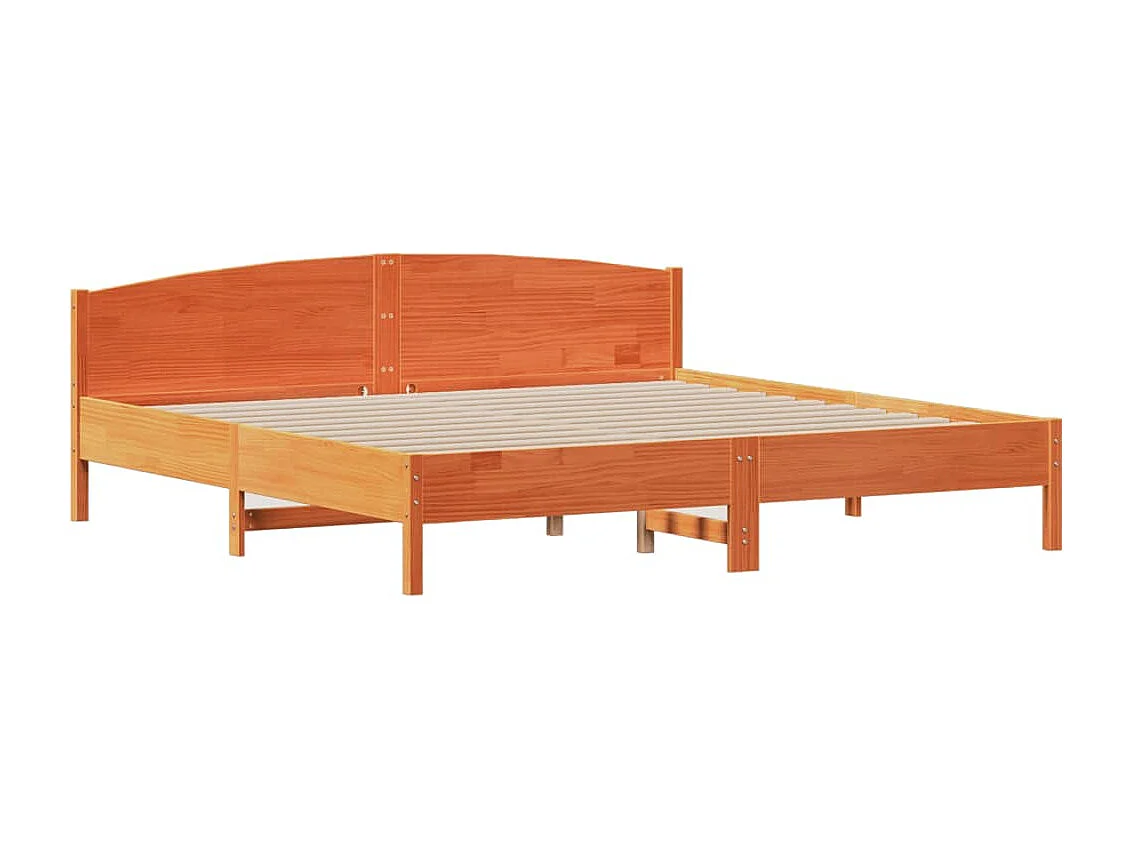 Bedframe zonder matras massief grenenhout wasbruin 180x200 cm