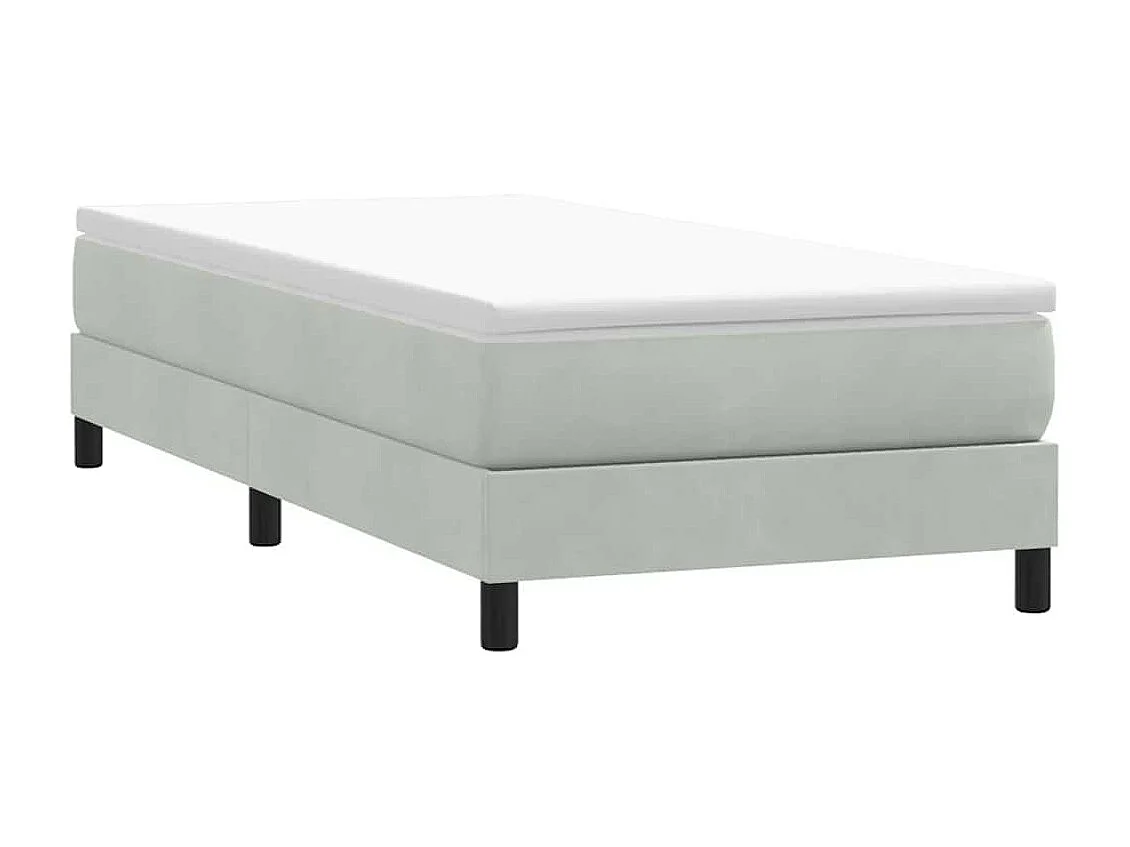 Boxspringbett ohne Matratze Hellgrau 90x210 cm Samt