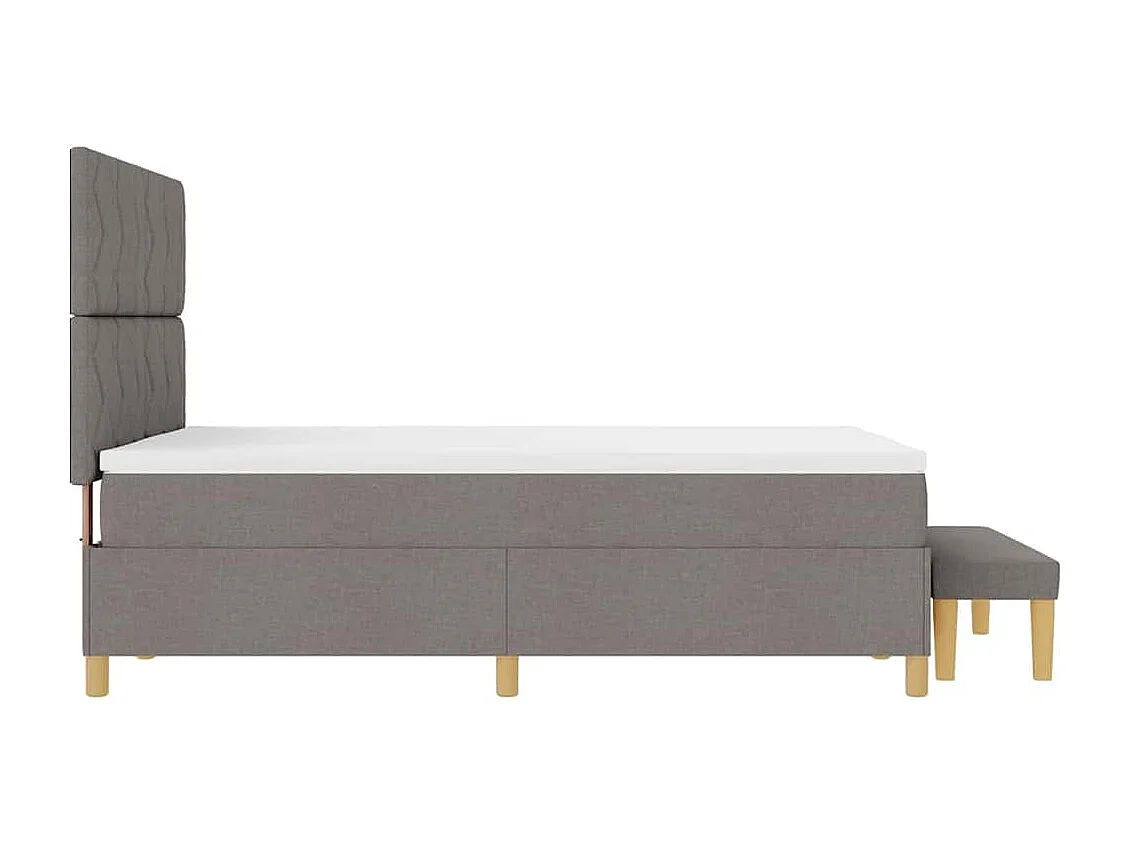 Cama tipo Box Spring con cabecera Taupé 200 x 160 cm tela