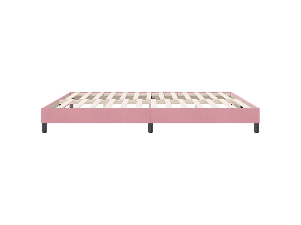 Cama com molas sem colchão 180x220 cm veludo rosa