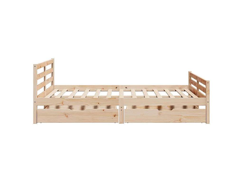 Letto senza Materasso 140x190 cm in Legno Massello di Pino