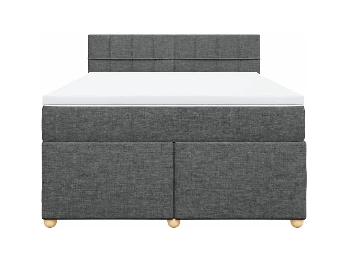 Giroletto a Molle con Materasso Grigio Scuro 140x190 cm Tessuto