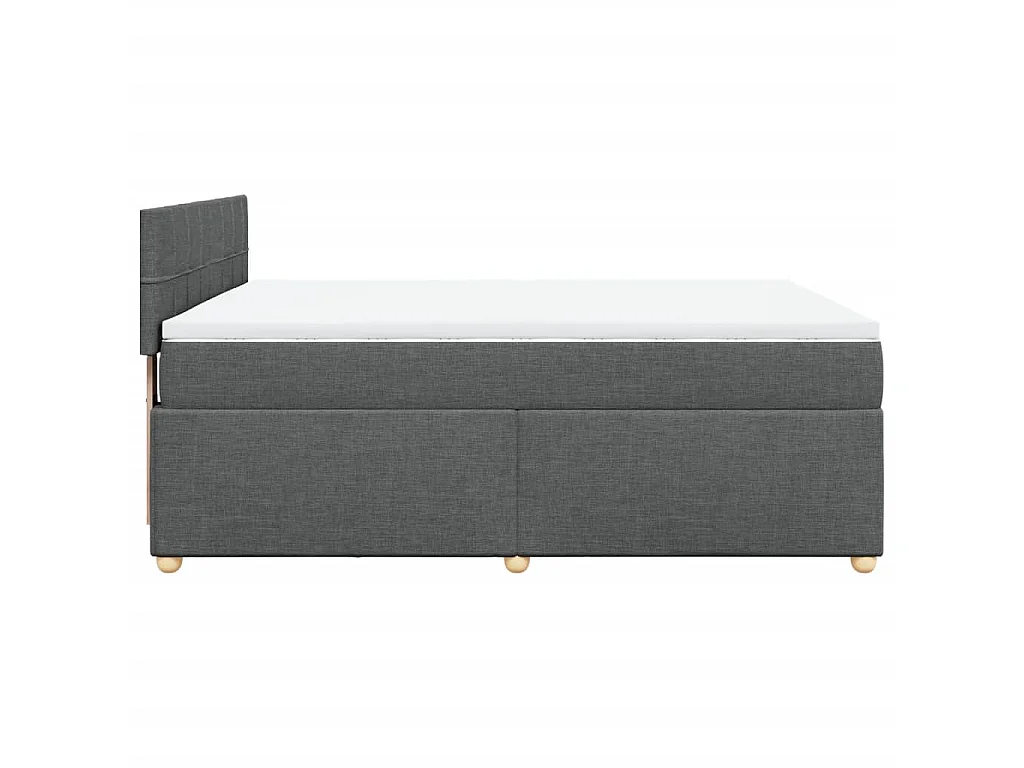 Giroletto a Molle con Materasso Grigio Scuro 140x190 cm Tessuto