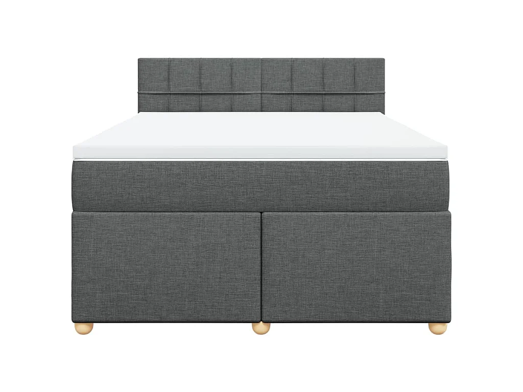 Cama com molas/colchão 140x190 cm tecido cinzento-escuro