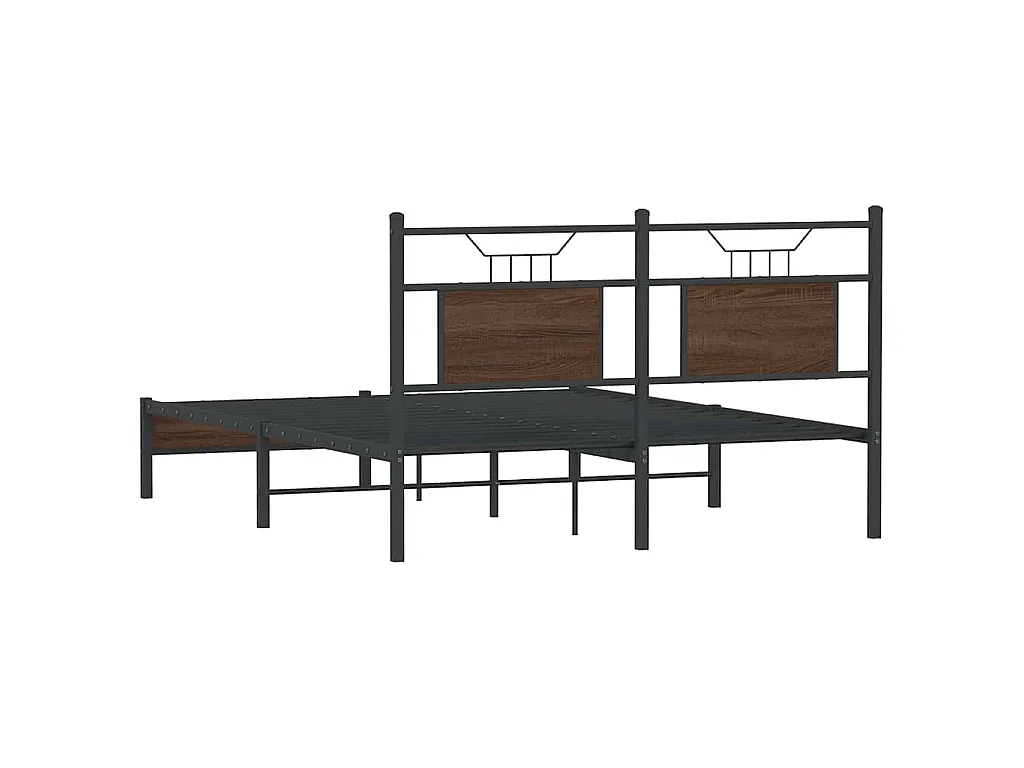 Cadre de lit sans matelas chêne marron 140x190 cm