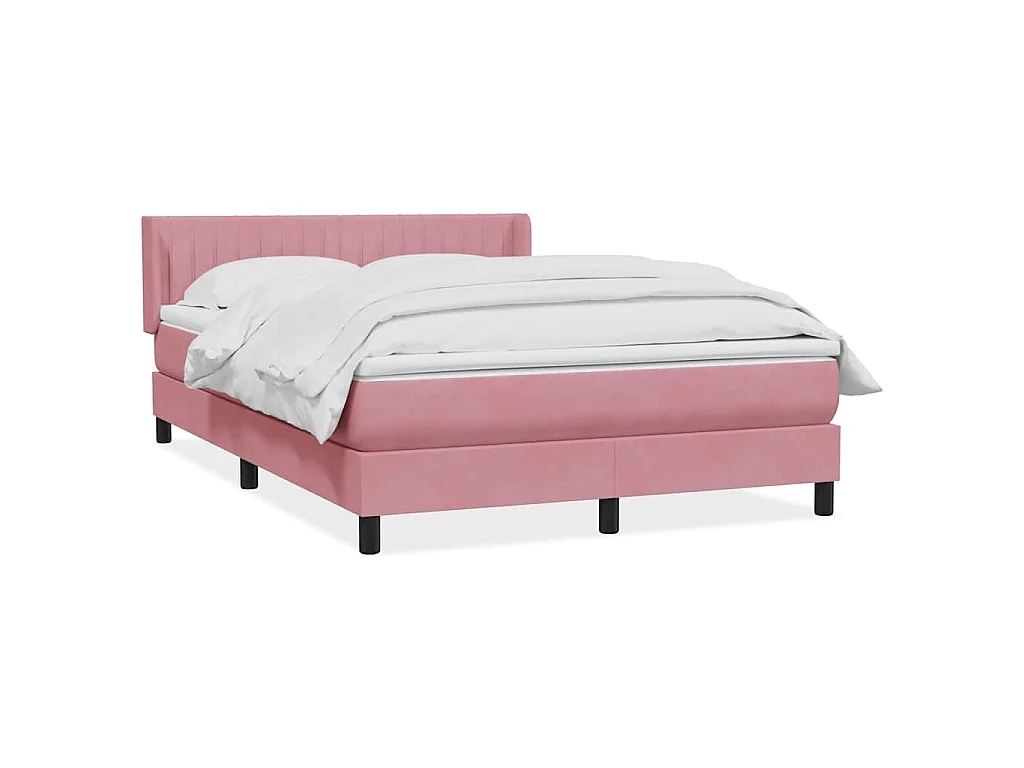 Boxspringbett mit Matratze Rosa 140x210 cm Samt