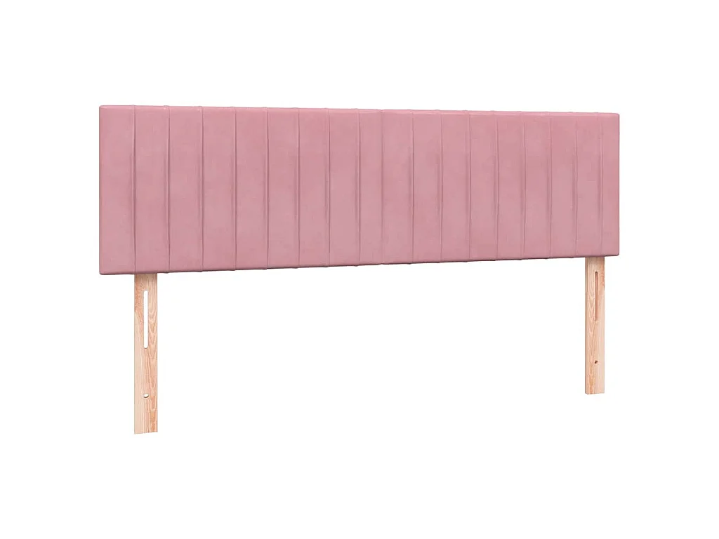 Sommier à lattes de lit avec matelas rose 140x210 cm velours