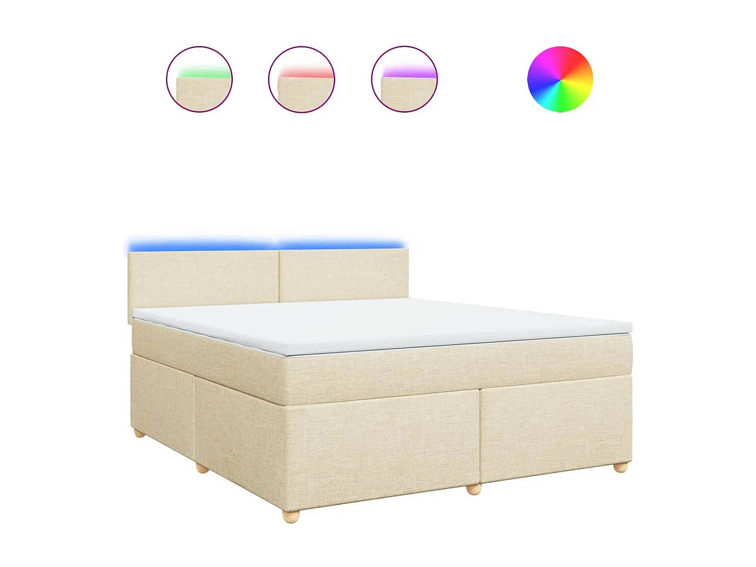 Boxspring met matras stof crèmekleurig 180x200 cm