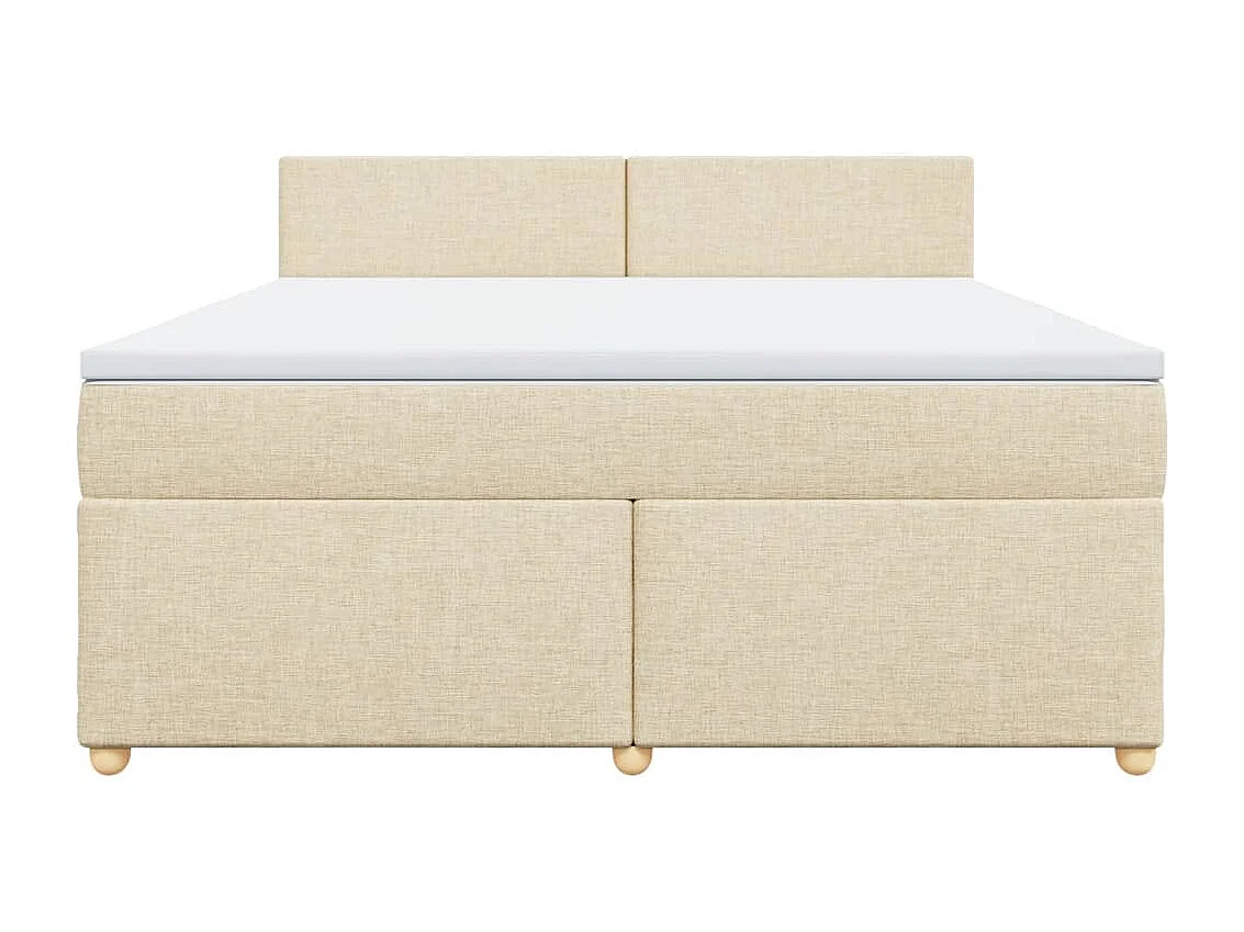 Boxspring met matras stof crèmekleurig 180x200 cm