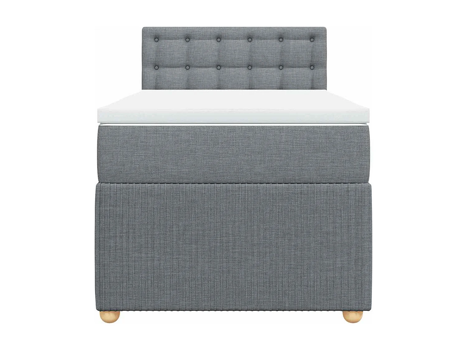 Cama box spring con colchón tela gris claro 100x200 cm