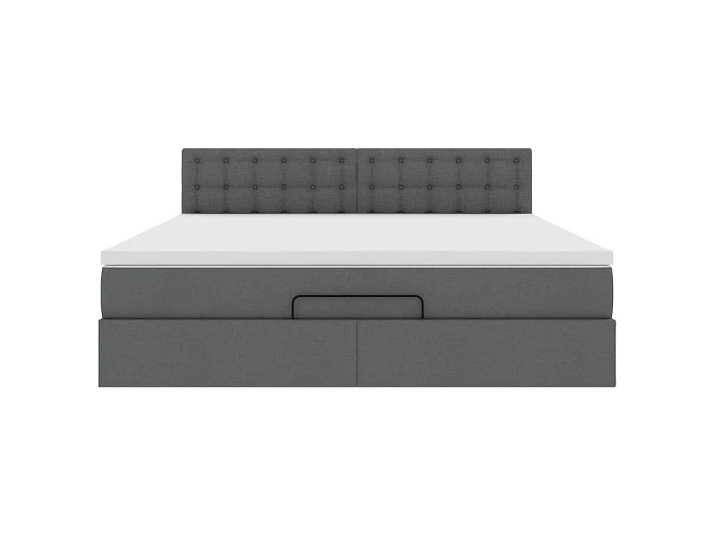 Bed poef met matras en LED's 180x200 cm stof donkergrijs