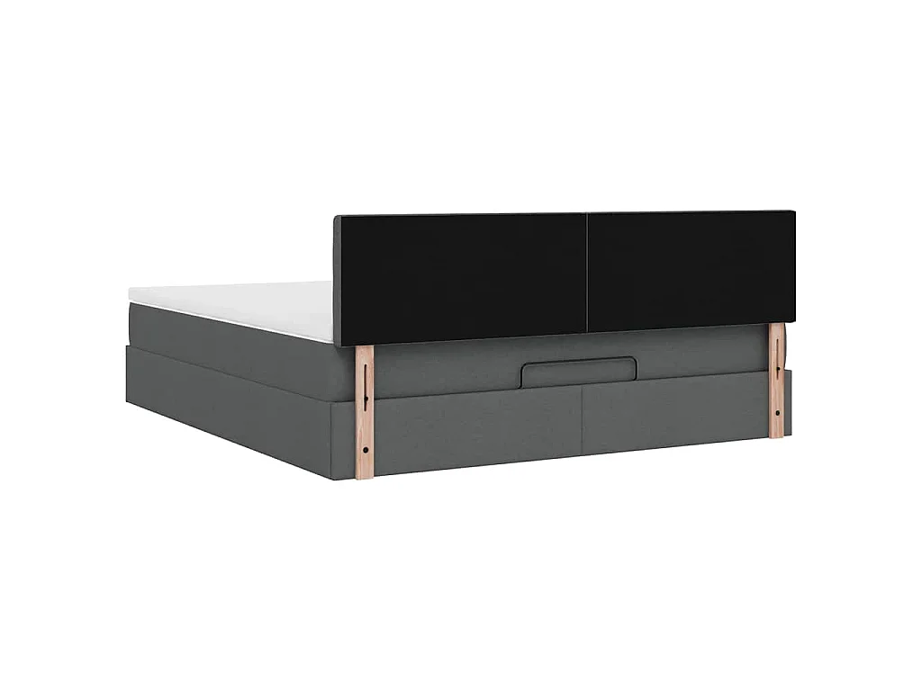 Bed poef met matras en LED's 180x200 cm stof donkergrijs