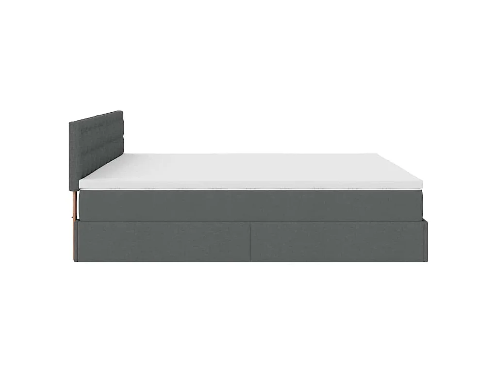 Bed poef met matras en LED's 180x200 cm stof donkergrijs