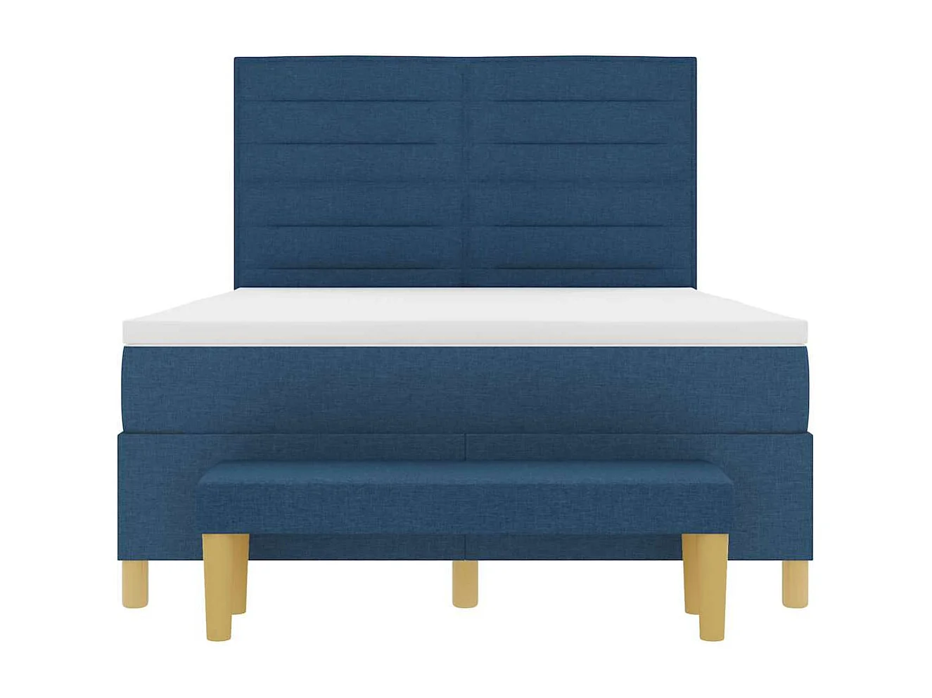 Lit à ressorts avec matelas Bleu 140 x 190 cm tissu