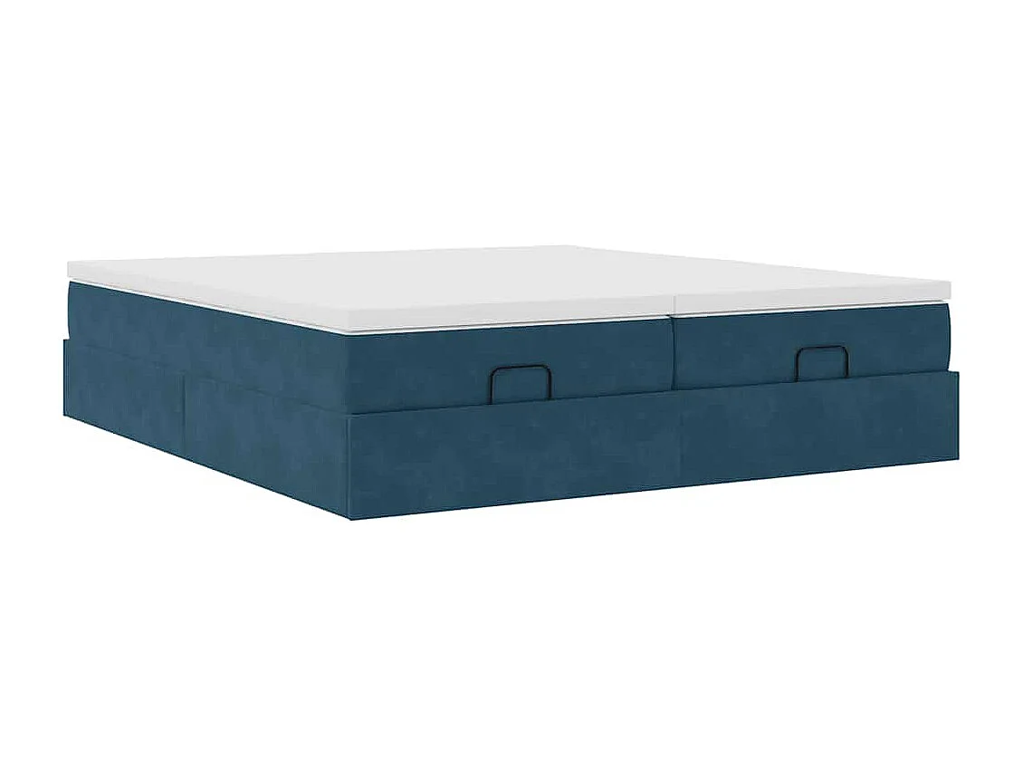 Struttura Letto Pouf con Materassi 180x200 cm Velluto