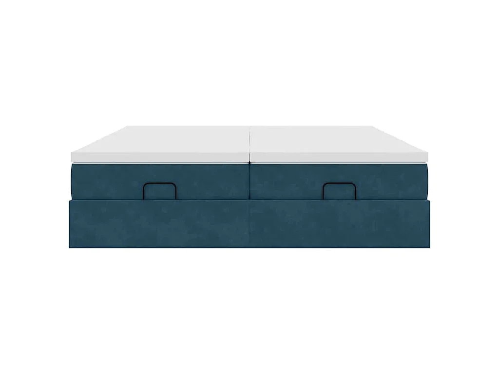 Ottoman-Bett mit Matratzen Dunkelblau 180x200 cm Samt